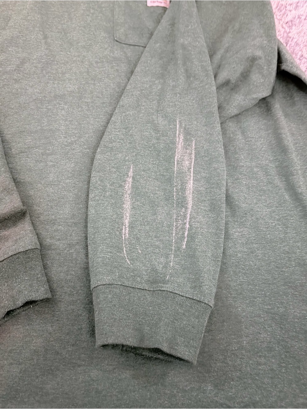 Carhartt Green Long Sleeve Pocket Tee 2XL FLAWED - Picture 2 of 7